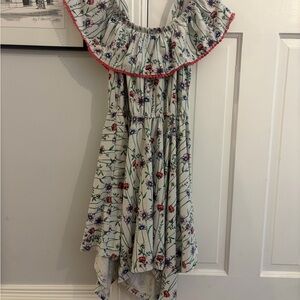 BCBGirls Floral Ruffle Dress - Cream and Red